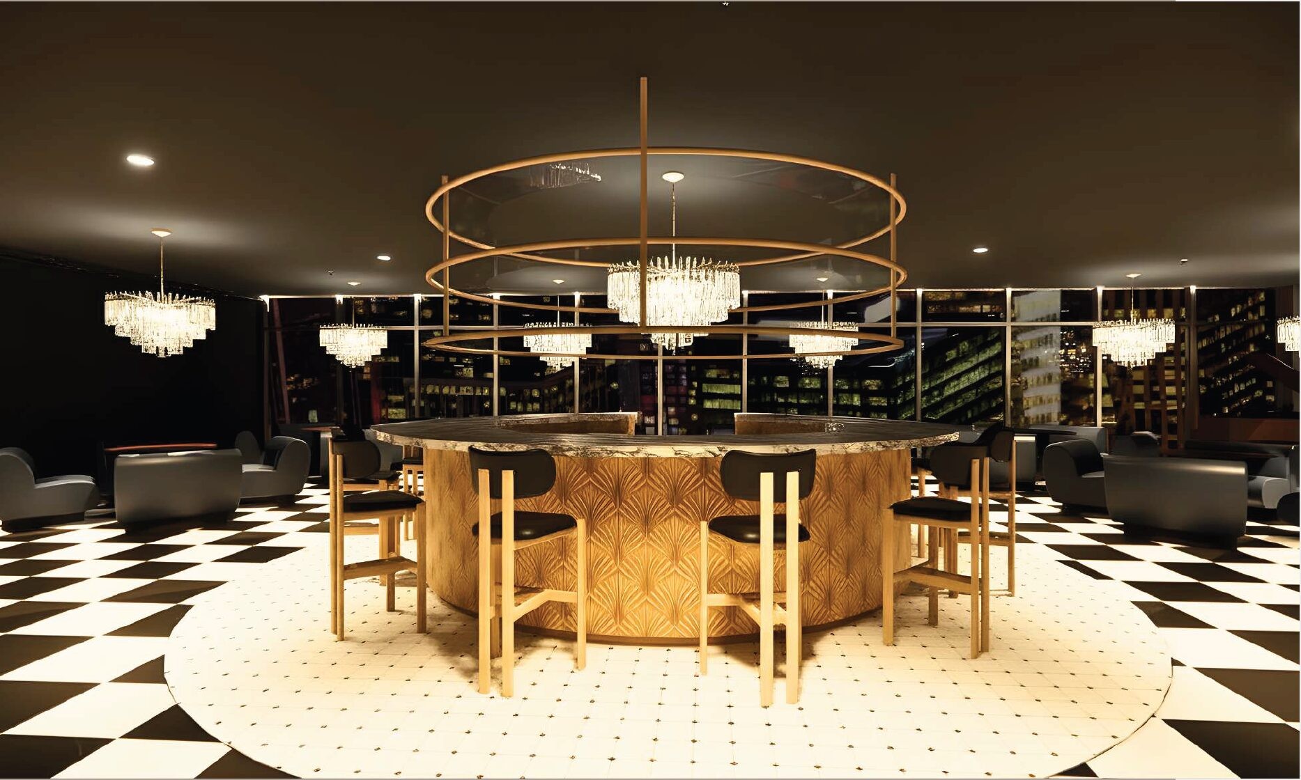 Braxtyn Gassaway — main bar rendering from No. 7 Society